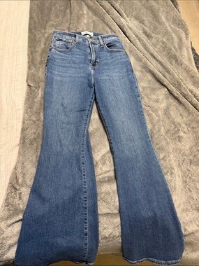 Abercrombie & Fitch Medium Blue High-Rise Flare Jeans